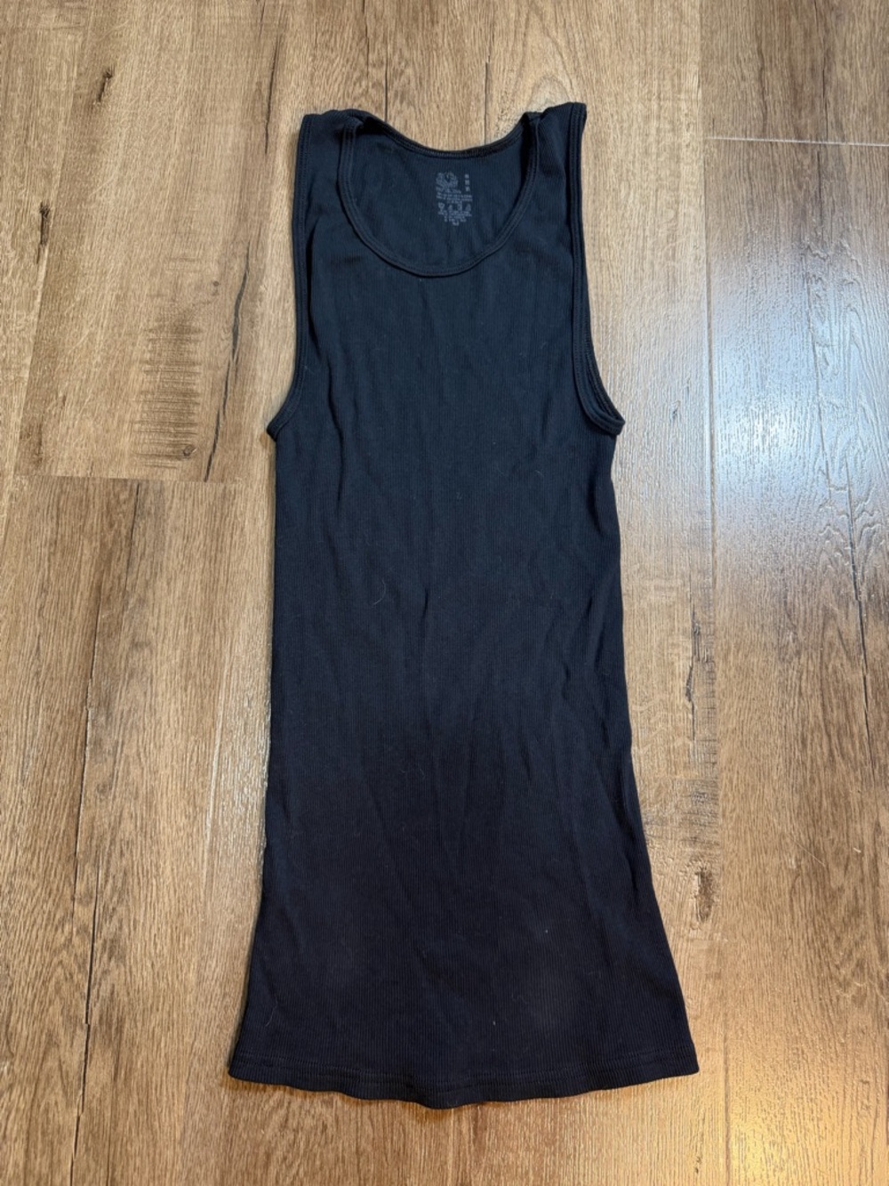 Black Ribbed Scoop Neck Tank
